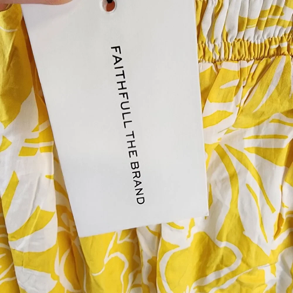 Faithfull the Brand Kiera Skirt Women's 4 Marigold Smocked Waist Band - Picture 10 of 15